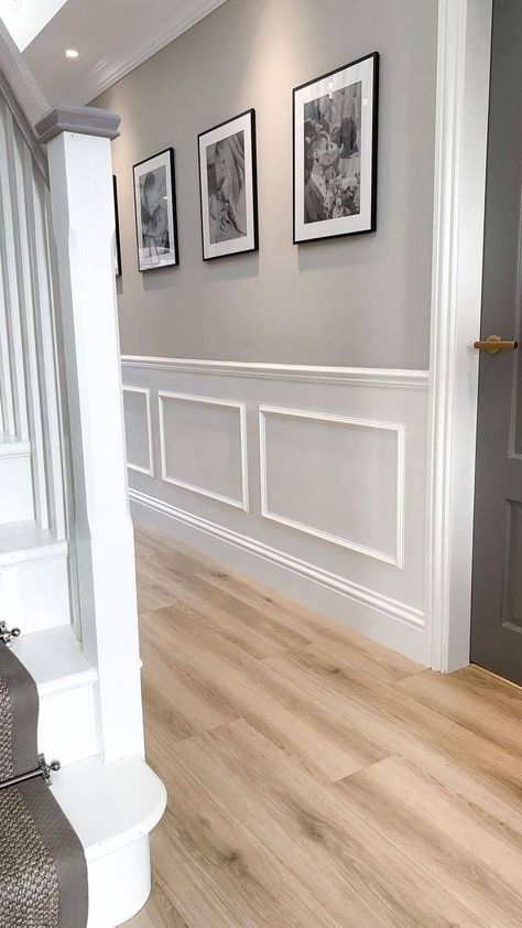 Transform your boring walls with these beautiful wainscoting ideas! Whether you're drawn to classic paneling or modern designs, discover how wainscoting can add architectural interest to any room. #WainscotingIdeas #HomeDecor #DIYDesign Living Room Panelling, Wainscoting Ideas, Narrow Hallway Decorating, Home Hall Design, Hallway Designs, Hallway Design, Hall Decor, Hall Design, Home Entrance Decor