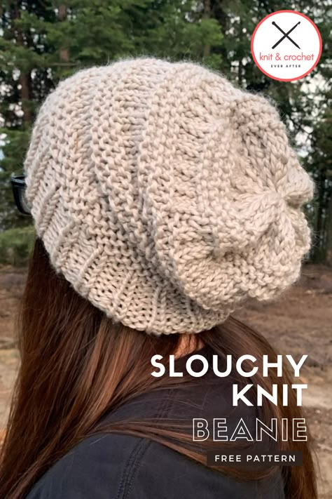 Mens Slouchy Beanie Knit Pattern Free, Knit Slouchy Hat Pattern Free Bulky Yarn, Knit Slouchy Hat Pattern Free Slouch Beanie, Knit Bulky Hat Pattern, Free Knit Hat Patterns For Women, Knitting Patterns Videos, Slouchy Beanie Crochet Pattern Free, Slouch Hat Pattern Free, Slouch Beanie Crochet Pattern