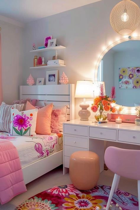 Are you looking for beautiful and functional teen girl bedroom ideas? We’ll look no further! In this post, you will find curated super cute ideas to turn your teen’s room into a stylish haven. Teen Girl Organization Bedroom, Teen Girl Bedroom Preppy, Preppy Bedroom Design, Teens Girls Bedroom Ideas, Teen Girl Bedroom Ideas Preppy, Preppy Pink Bedroom Ideas, Pre Teen Girls Room Ideas, Teen Girl Room Inspiration, Teen Preppy Bedroom