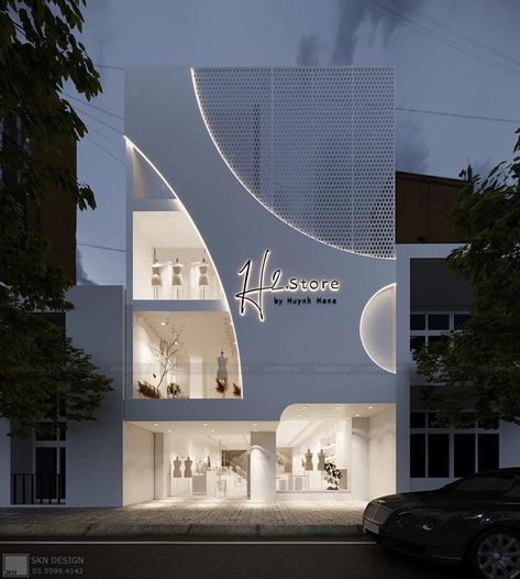 Commercial Design Exterior Architecture, Retail Facade Design, Store Exterior Design, Store Facade Design, Boutique Facade, Acp Facade Design, Exterior Facade Design, Commercial Building Exterior, Boutique Exterior