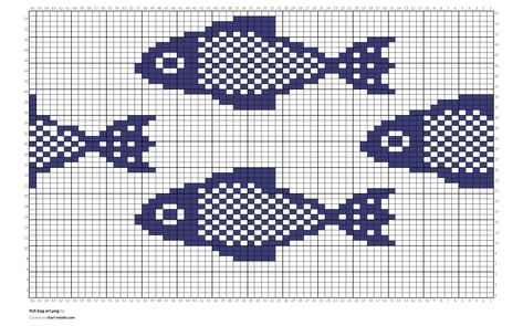 Blue Fish Chart Knitting by annascomer | Chart Minder Mosaic Knitting Charts Free, Knitting Fish Pattern, Simple Cute Cross Stitch Patterns, Knit Motif Pattern Charts, Knit Fish Pattern, Fish Grid Pattern, Fish Sweater Knitting Pattern, Knit Chart Patterns, Fish Knitting Chart