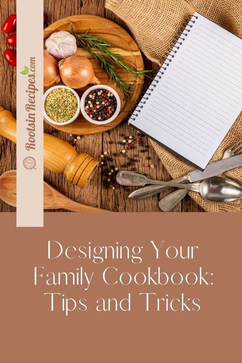 Family recipes are more than just ingredients—they're pieces of your family's story! 📖❤️ Learn how to create a family cookbook that captures your heritage, complete with tips on collecting recipes, adding personal stories, and including photos for a true heirloom feel. Turn your cherished dishes into a legacy for future generations. 🌿👵✨  #FamilyCookbook #PreserveFamilyRecipes #FoodMemories #CookingTogether #RecipeLegacy #FamilyTraditions #CulinaryHeirloom #RootsInRecipes #HeritageCooking How To Make A Family Recipe Book, Cookbook Ideas Make Your Own, How To Make A Family Cookbook, Family Cookbook Cover Design, Cookbook Categories, Family Recipe Book Ideas, Family Cookbook Ideas, Cookbook Layout, Cookbook Cover Design