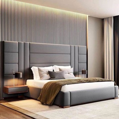 Full Wall Bed Headboard Design Modern, Bed Ka Design, Bed Back Design Headboards, Bad Design Bedrooms Beds, Bed Headboard Design Modern, Headboard Design Ideas, Latest Bedroom Designs, Fabric Bed Headboard, Hotel Bedroom Design