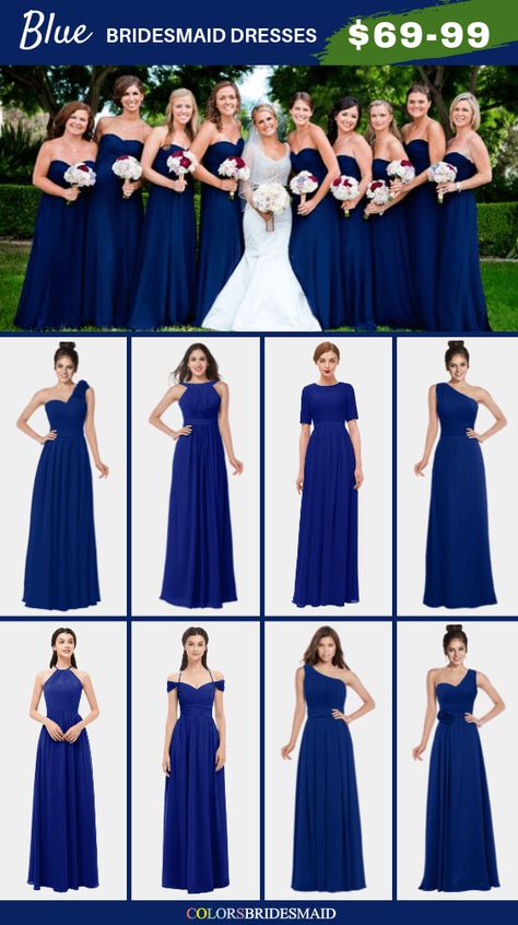 Blue bridesmaid dresses on sale $69-99, in 600+ custom-made styles and all sizes. 150+colors, made to order, fast arrived, color sample available. #colsbm #bridesmaids #bridesmaiddresses #bluewedding #weddingideas #bluedress b1137 Sapphire Blue Bridesmaids Dresses, Saphire Blue Bridesmaids Dresses, Bridesmaids With Bride, Brids Mades Dresses Bridesmaid, Dark Blue Maid Of Honor Dress, Royal Blue Bridesmaids Dresses, Bridesmaid Dresses Blue Royal, Sapphire Blue Bridesmaid Dresses, Bridesmaid Blue Dress