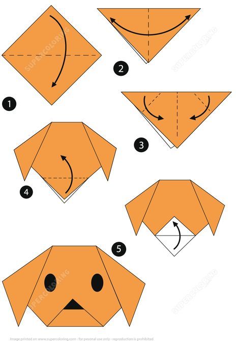 Origami Návody, Dragon Origami, Origami Dog, Easy Origami For Kids, Origami Paper Folding, Origami Step By Step, Origami Ball, Kids Origami, Paper Dogs