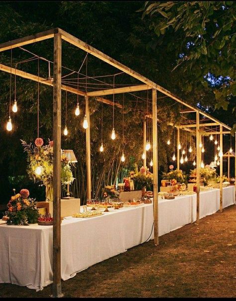 Buffet Arrangement Ideas, Buffet Table Arrangement, Backyard Reception, Barn Wedding Reception, Dream Wedding Decorations, Wedding Planning Decor, בר מצווה, Future Wedding Plans, Outdoor Venues