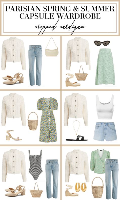 Look Parisian Chic this spring with this French style spring and summer capsule wardrobe! Endless outfit ideas wait you... #Frenchfashion #springoutfits #Parisianstyle #Parisianfashion Soft Classic Summer Outfit, Cool Summer Capsule Wardrobe, Paris Capsule Wardrobe, Capsule Basics, Parisian Spring, Chic Capsule Wardrobe, French Capsule Wardrobe, Parisian Outfit, My Chic Obsession