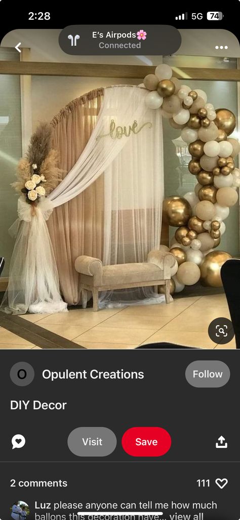 60th Birthday Ideas For Mom, Pastor Anniversary, Prom Backdrops, 50th Anniversary Decorations, Bridal Shower Balloons, Bridal Shower Backdrop, Gold Backdrop, 50th Anniversary Party, 60 Wedding Anniversary