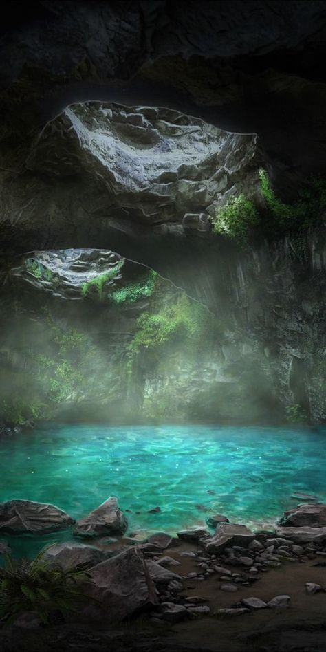 Mermaid Grotto Aesthetic, Dnd Mermaid, Dnd Landscape, Mermaid Cave, Underwater Ruins, Dnd Diy, Moon Pool, Underwater Caves, Water Fairy