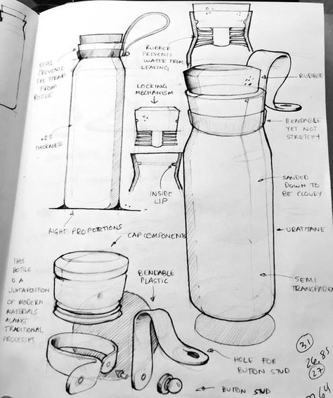 "A continuation of my water bottle ideation #id #industrial #product #design #sketch #idsketch: Clothes Design Sketches, Product Sketch, Design Sketching, Quick Sketches, Sketchbook Sketches, Natural Hair Treatments, Industrial Product, Industrial Design Sketch, Design Presentation