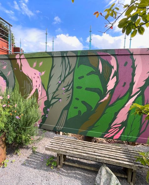 A look back at last week at @maggiesne adding a colour matched mural into a very nice garden #mural #garden #colour #flowers #foliage #foliagelove #muralart #muralpainting #commissionme Mural Garden, Garage Mural, Murals Ideas, Outdoor Mural, Nice Garden, Colour Flowers, Garden Mural, Mural Painting, Mural Art