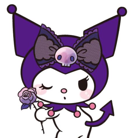 Sanrio Icons Kuromi, Spooky Tea Party, Purple Kuromi, Sanrio Icons, Icon Covers, Camp Camp, My Fav Characters, My Melody Kuromi, Kitty Love