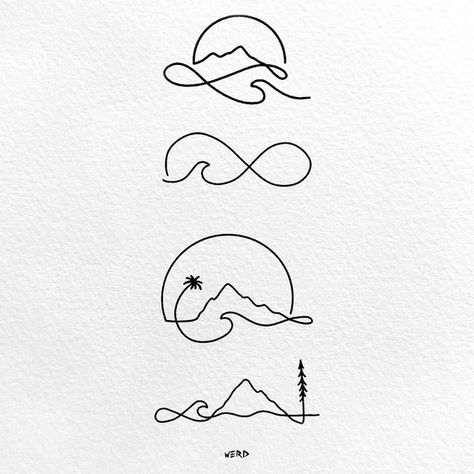 Drew Graves on Instagram: "Single Line Tattoo Designs. The first four are available as temporary tattoos on Inkbox. Use the link in my bio to browse all@my temporary tattoo designs on @inkbox  . . . . If you would like to use any of my designs for a tattoo, please support my work and purchase a Tattoo Certificate from my website, werdgra.com or just use the link in my bio! Thanks so much!  -Drew . . . #simpletattoo #minimaltattoo #flashtattoo #tattoodesign #tattooideas #blackworktattoo #tattoo #tattoolover #minimalism #stippling #lineworktattoo #blackworknow #linework #blacktattooart #darkartists #onlyblackart #inked #artist #werdgra #finelinetattoo" Single Lines Tattoo, I Lived Tattoo One Republic, Simple Line Tattoo Designs, Sunrise Wave Tattoo, California Minimalist Tattoo, Single Line Sun Tattoo, Fine Line Surf Tattoo, Curiousity Tattoo, Thigh Line Tattoos