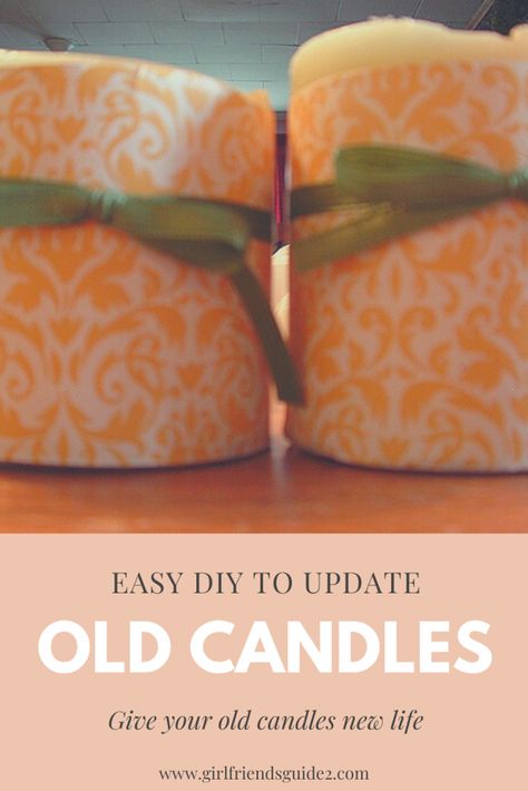 Old Candles New Candles Pretty Candle, Old Candles, Straight Pins, Do It Yourself Crafts, Mod Podge, Easy Peasy, Pillar Candles, Do It Yourself, Scrapbook Paper