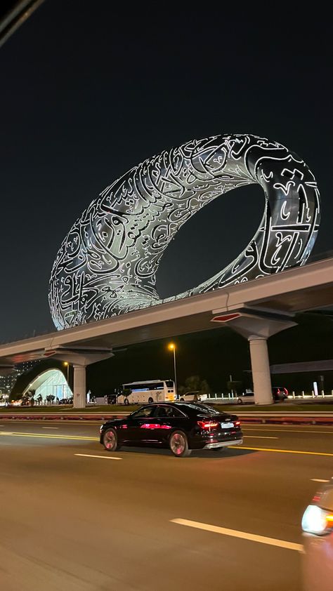 Museum of the future Dubai Ferrari World, Dxb Aesthetic, Pictures In Dubai, Dubai Night Life, Dubai Snap, Dubai Aesthetic Night, Dubai Pictures, Dubai Places, Uae Aesthetic