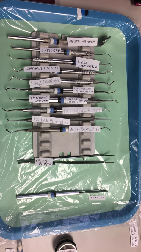 Amalgam Tray Set Up. Dental Assistant, DA, Dental Asst., Tray Set ups, Dental Office, Student, Dental Assisting Training Tray Set Up Dental, Dental Assistant Study Guide, Dental Notes, Dental Assistant School, Dental Hygienist School, Future Dentist, Dentist Assistant, Dental Assistant Study, Dental Nurse