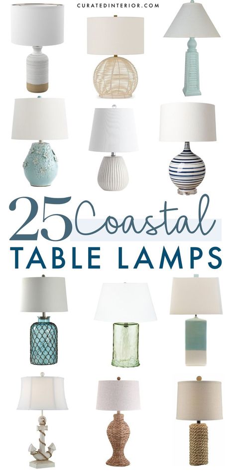 25 Modern Coastal Table Lamps and lighting ideas Coastal Bathroom Mirror, Farmhouse Coastal Bathroom, Diy For Living Room, Coastal Lamps, Beach Lamps, Beach House Decor Coastal Style, Beach Home Interiors, Coastal Lamp, Bathroom Mirror Ideas