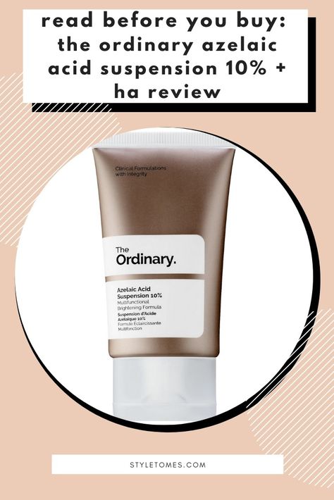 This multi-functional ingredient brightens, improves evenness of skin texture and reduces the look of blemishes. It's also an amazing anti-oxidant! #skincare #beautyreview Azelaic Acid The Ordinary, Azaleic Acid, The Ordinary Skincare Guide, The Ordinary Azelaic Acid, The Ordinary Lactic Acid, Skincare Guide, Melanin Skin, Ordinary Skincare, Skincare Diy