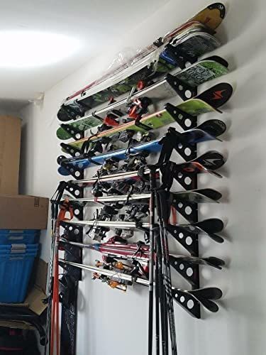 Ski Storage Multi Rack | Horizontal Wall Mount | Skis and Poles Holder | StoreYourBoard : Amazon.ca: Sports & Outdoors Ski Storage Ideas, Ski Equipment Storage, Ski Rack Garage, Snowboard Storage, Ski Racks, Mode Au Ski, Ski Outfits For Women, Skiing Tips, Sports Equipment Storage