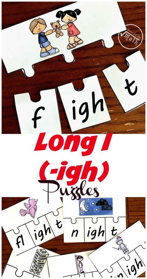 10 Puzzles to Practice Spelling and Reading -igh Words Igh Words, Homeschool Styles, Cvc Words Kindergarten, Phonics Resources, Phonics Spelling, Learning Sight Words, Cvc Word Families, Homeschool Projects, Reading Comprehension Strategies