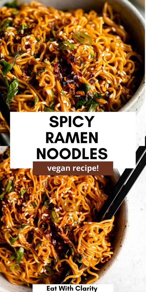 Tuna Ramen Noodles Recipe, Gluten Free Stir Fry, Gluten Free Ramen, Spicy Ramen Noodles, Vegetarian Ramen, Ramen Recipes Easy, Fry Noodles, Asian Noodle Recipes, Spicy Ramen