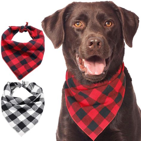 Dog Bandana Collar, Medium Size Dogs, Collapsible Dog Bowl, Bandana For Dogs, Reversible Dog Bandana, Puppy Bandana, Drool Bibs, Plaid Dog Bandana, Bandana Collar