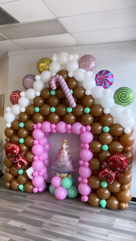 22 reactions | GlowPop Balloons on Reels | tallblondebell · Original audio Gingerbread Balloon Arch, Gender Reveal Gingerbread, Gingerbread House Balloons, Balloon Garland Bounce House, Balloon Gingerbread House, Gingerbread Balloon Decor, Candy Cane Balloons, Balloon House, Gingerbread House Template