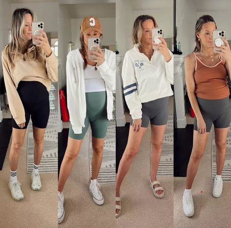 Bike Shorts Pregnant Outfit, Maternity Biker Shorts Outfit Summer, 16 Weeks Pregnant Outfit Summer, Maternity Bike Shorts Outfit, Pregnant Biker Shorts Outfit, Comfy Maternity Outfits Summer, Biker Shorts Pregnancy Outfits, Shorts Maternity Outfit, Maternity Biker Shorts Outfit