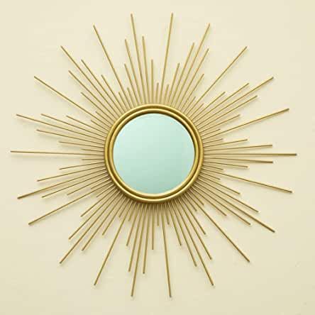 Amazon.com: Sunburst Wall Mirror Old Hollywood Living Room, Boho Guest Room, Hollywood Glam Living Room, Hollywood Living Room, Sunburst Mirror Wall, Clinic Aesthetic, Boho Decor Diy, Celestial Home Decor, Celestial Home