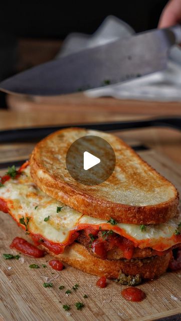 Kody Martin on Instagram: "This chicken Parmesan pesto sandwich was absolutely craAzy 🔥 Best hack ever, pour your favorite sauce into a skillet, put all the cheese you want on top, and broil until & melted. Pour over your chicken when you’re ready to assemble. What you’ll need • @simpletruth4u chicken breast • @kikkomanusa panko • @prego roasted garlic sauce • @labreabakery sourdough • @kingarthurbaking ap flour • @krogerco 1 egg • @murrayscheese Parmesan • @hellmannsmayonnaise lightly spread • @filippoberio_us pesto @maxiskitchen with the chicken parm hack 🫡 🎶 @freenationals @danielcaesar #chickenparmesan #sandwich #chickensandwich #sandwiches #fingerfood #cheesy #friedchicken #italianfood #pesto #cooking #comfortfood #foodie #food #foodstagram #instafood #reels #reelsi