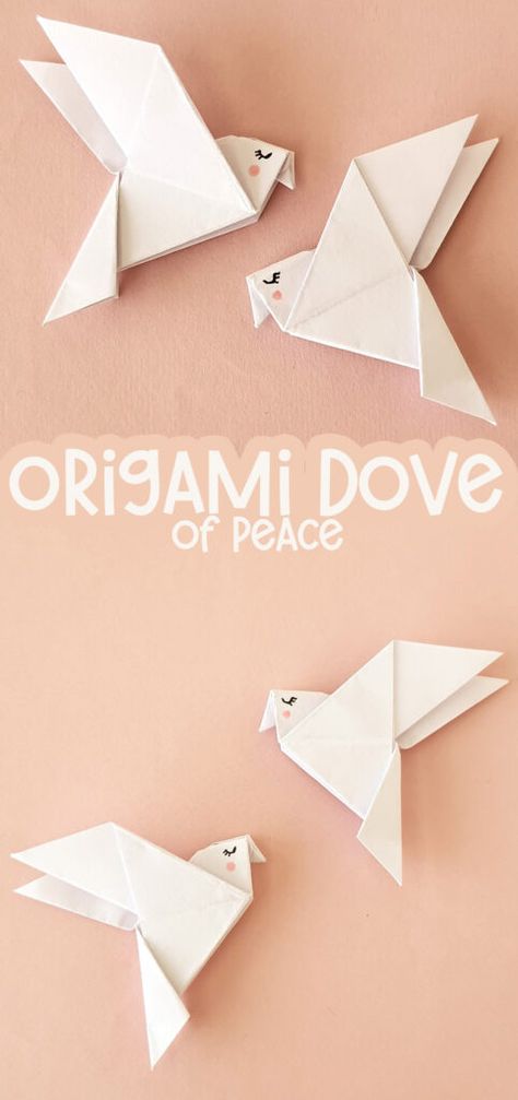 Origami Peace Dove, Origami Dove Instructions, Diy Dove Ornament, Origami Dove Easy, Paper Bird Ornaments, Easy Origami Step By Step Simple, Dove Ornaments Diy, Christian Origami, Baptism Crafts For Kids