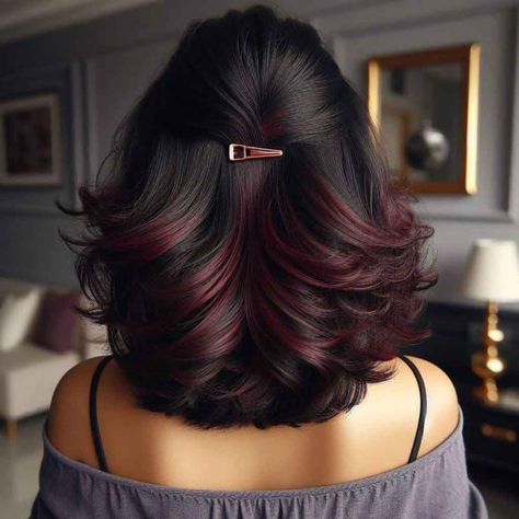 Pelo Color Borgoña, Hair Style On Saree, Haircuts For Long Hair With Layers, Front Hair Styles, Hair Tutorials For Medium Hair, Short Hair Styles For Round Faces, Haircuts For Medium Hair, Haircuts Straight Hair, Hair Stylist Life