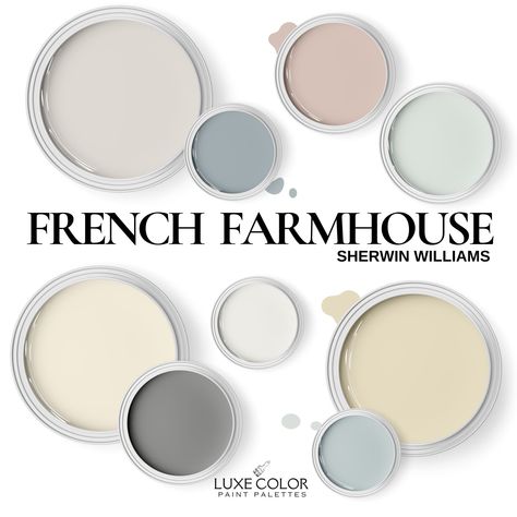 French Country Paint Colors Sherwin Williams, Sherwin Williams Paint Pallets, Paint Pallet Ideas, French Basement, Entryway Color Ideas Paint, French Country Paint Colors, Country Paint Colors, Colour Combinations Interior, French Country Color Palette