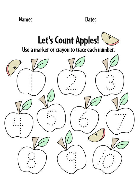 Print 10 Free Apple Worksheets for Preschool!  Apple Worksheets for Preschool | Apple Activities | Apple Theme | Apple Printables for Preschool Pre K Apple Worksheets, Apple Preschool Printables, Apples Curriculum Preschool, Apple Number Tracing, Numbers Theme Preschool Activities, Apple Theme Worksheets Preschool, Apple For Preschool, Counting Apples Free Printable, Apples Worksheet Preschool