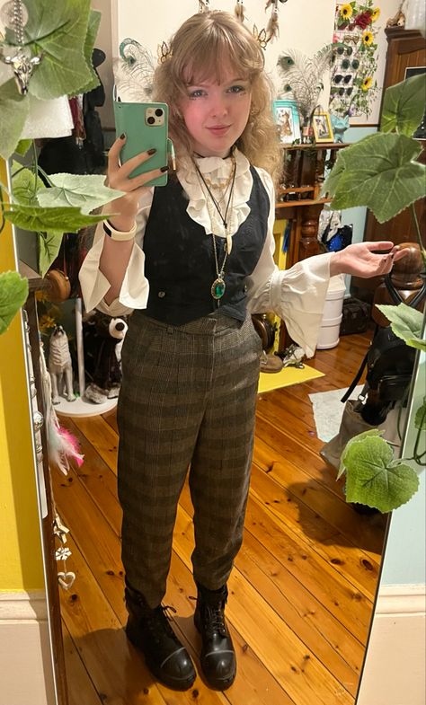 Causal Pirate Outfit, Fancy Goblincore Outfits, Vintage Pirate Outfit, Lesbian Pirate Outfit, Gender Neutral Dress Clothes, Gender Neutral Hoco Outfits, Casual Gender Neutral Outfit, Gender Neutral Fancy Outfit, Pirate Outfit Simple