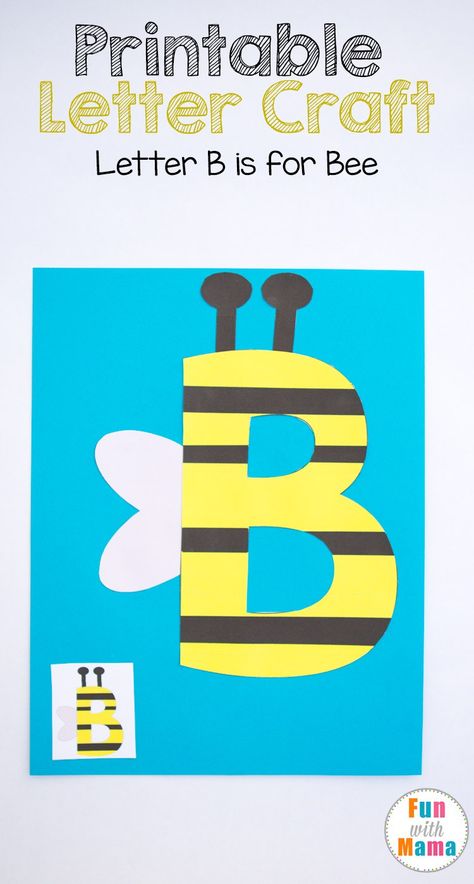 These printable letter b crafts for preschoolers and toddlers are fun free letter of the week activities. B is for bee. Preschool, Prek and kindergarten kids will enjoy this fun cut and paste activity that works on their fine motor skills and visual perception. This activity includes an uppercase and lowercase letter b. B Is For Bee, Preschool Letter B, Letter B Activities, Preschool Letter Crafts, Alphabet Crafts Preschool, Abc Crafts, Alphabet Letter Crafts, Letter Craft, Kindergarten Letters