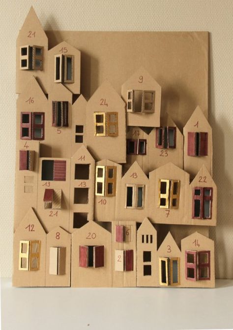 Advent Calendar Ideas, Advent Calenders, Diy Calendar, Noel Diy, Advent Calendars For Kids, Diy Advent Calendar, Cardboard House, Christmas Calendar, Calendar Ideas