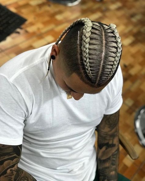 French Braids Men, Best Braid Styles, Braids With Fade, Braid Styles For Men, Boy Braids Hairstyles, Cornrow Hairstyles For Men, Braids For Boys, Ash Blonde Balayage, Ash Blonde Highlights