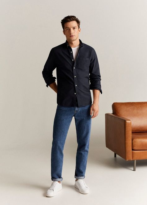 Men Work Outfits, Black Shirt Outfit Men, Jeans And Sneakers Outfit, Black Shirt Outfits, Sneakers Outfit Men, Mens Work Outfits, Smart Casual Menswear, Jeans Outfit Men, Mens Business Casual Outfits