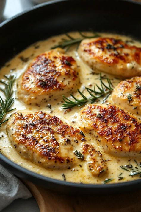 Creamy Rosemary Dijon Chicken - That Oven Feelin Chicken Flavoring Ideas, Recipes With Whole Grain Mustard, Chicken Recipes With Rosemary, Creamy Rosemary Dijon Chicken, Dutch Oven Marry Me Chicken, Oven Roasted Chicken With Lemon Rosemary Garlic Butter, Roasted Chicken With Rosemary, Easy Rosemary Chicken, Recipes With Thyme And Rosemary