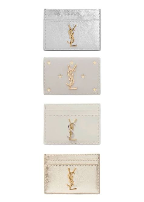 Ysl Wallets, Card Holder Aesthetic, Ysl Card Holder, Birthday 24, Vanilla Girl Aesthetic, Ysl Wallet, Bday Wishlist, Dream Bag, Cute Wallets