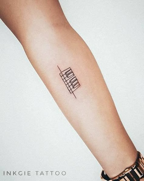 Piano Keys Tattoo Design, Piano Tattoo Ideas For Men, Minimal Piano Tattoo, Piano Tattoo Minimalist, Tattoo Piano Ideas, Small Piano Tattoo, Piano Keyboard Tattoo, Minimalist Piano Tattoo, Piano Key Tattoo