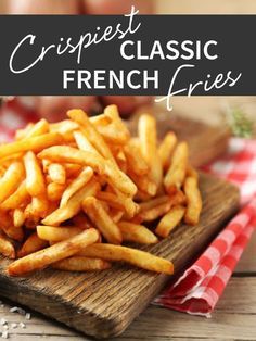 There are a few secrets to getting a crispy, classic restaurant-style fry. Find them out when you follow this Crispiest Classic French Fry recipe! http://www.joyofkosher.com/recipes/crispiest-classic-french-fries/ Perfect French Fries, Fries Recipes, French Food Recipes, French Fried Potatoes, Making French Fries, French Fries Recipe, Classic Restaurant, Homemade French Fries, Crispy French Fries