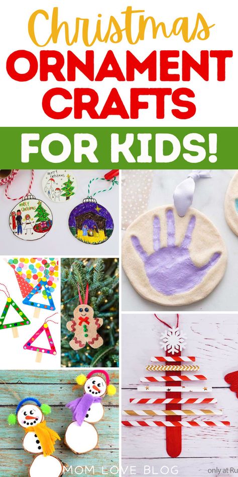 Collage of DIY Christmas ornament crafts for kids to make, including salt dough ornaments, angel ornaments, keepsakes, handprint ornaments, and more. Holiday Traditions For Kids, Easy Christmas Ornaments For Kids, Ornaments To Make With Kids, Fathers Day Crafts For Preschoolers, Ornaments Kids Can Make, New Christmas Traditions, Christian Christmas Crafts, Ornaments For Kids To Make, Christmas Ornaments Diy Kids