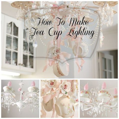 Make A Teacup Chandelier | Hometalk Make A Chandelier, Tea Cup Chandelier, How To Make A Chandelier, Recycle Projects, Unique Tea Cups, Girl Parties, Chandelier Art, Unique Tea, Diy And Crafts Sewing