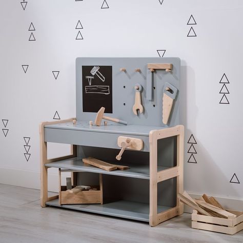 Montesorri Furniture, Montessori Furniture Diy, Wooden Kids Furniture, Kids Furniture Design, Kid Furniture, Toy Kitchen Accessories, Wooden Benches, Diy Kids Furniture, Furniture For Kids