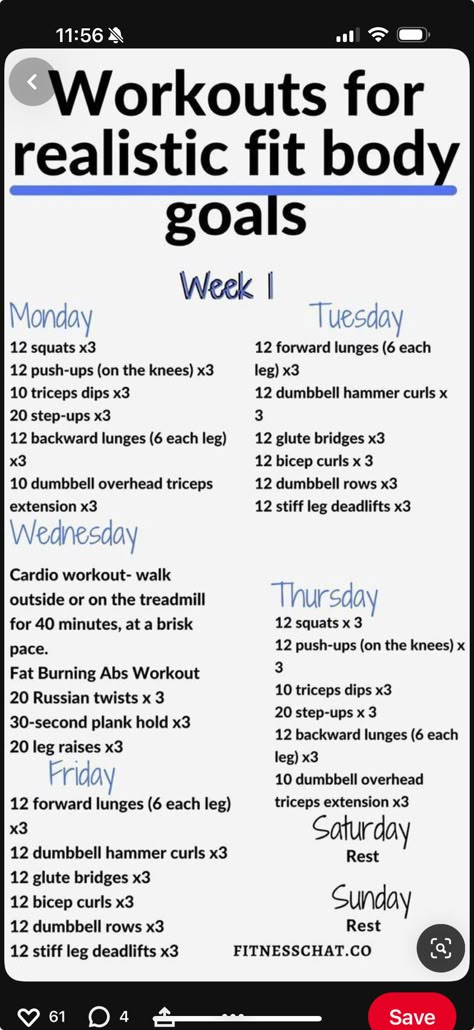 Simple Workout Plan At Home, 6 Week No Gym Home Workout Plan, At Home Gym Workout Plan, Weekly Body Weight Workout Plan, Womens Workout Plan Home, Slim Down Waist Workout, Workouts For Realistic Fit Body Goals, Body Resistance Workout At Home, Realistic Workout Schedule