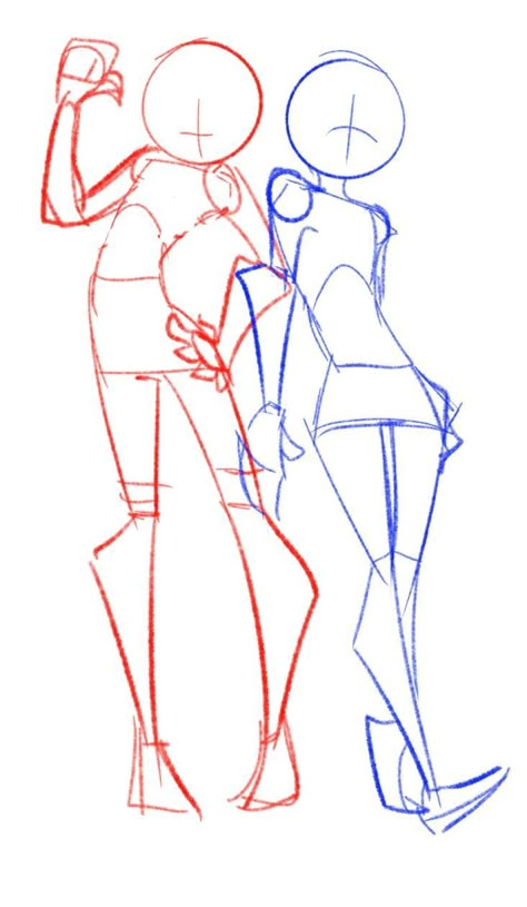 2 Base Drawing Friends, Friendship Base Drawing, 2 People Posing Drawing Reference, 2 Character Base Poses, Friends Base Pose Reference, Twin Body Base, Poses For 2 Friends Drawing, Poses For Oc Reference, Drawing Poses Best Friends