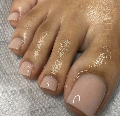 Acrylic Overlay Toenails, Pedi Ideas Toenails, Nude Nails Toes, Brown Toes Nails, French Pedicure Black Women, Nude Toes Pedicure, Nude Toes Nails, Toes Nails French Tip, Nude Pink Toe Nails