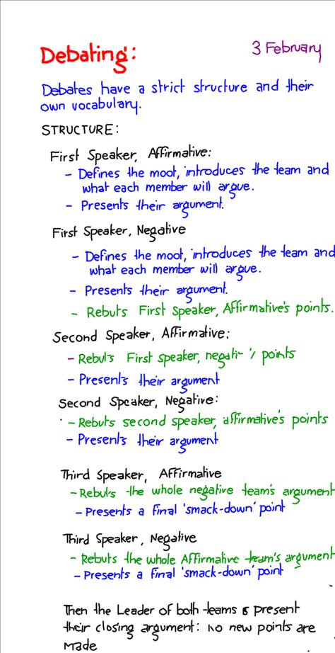 Year 9 - English - Debating Structure Debate Club Poster, Debate Structure, Debating Tips, Teaching Debate, Argumentative Text, Debate Tips, English Debate, Negotiation Tactics, Debate Competition